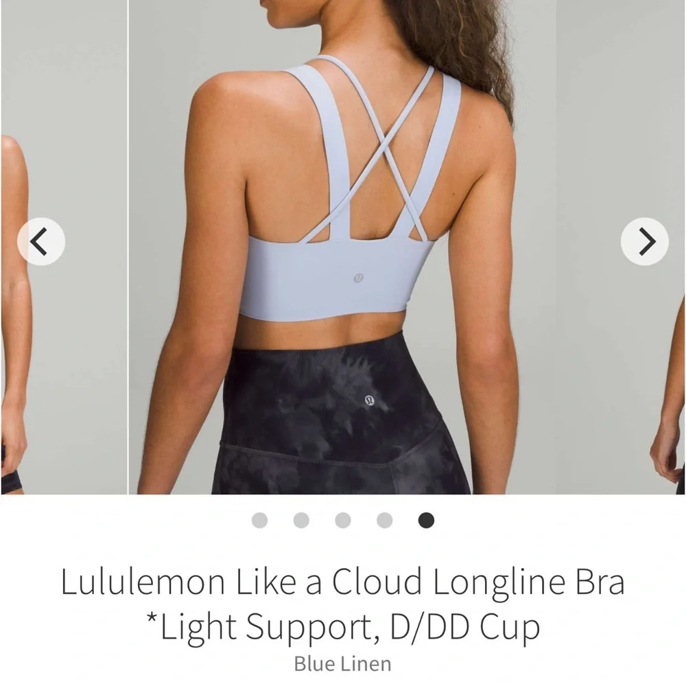 Lululemon Like a Cloud Longline Bra *Light Support, D/DD Cup - Blue Linen